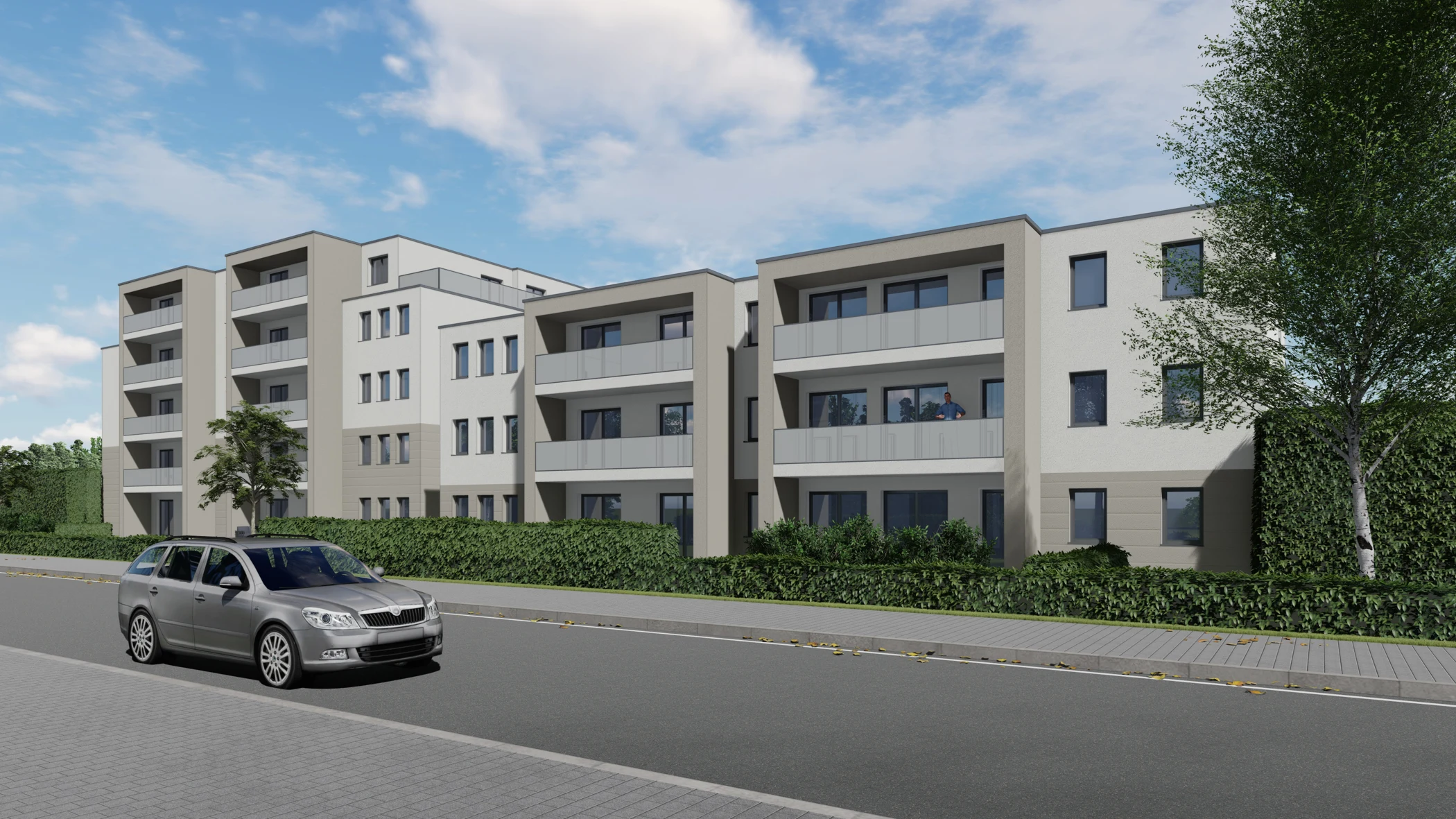 Architekturvisualisierung des Neubauprojekts Römerstraße in Moers