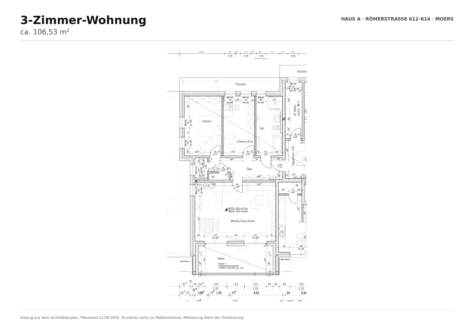 Grundriss für 3 Zimmer und 106,53 Quadratmeter